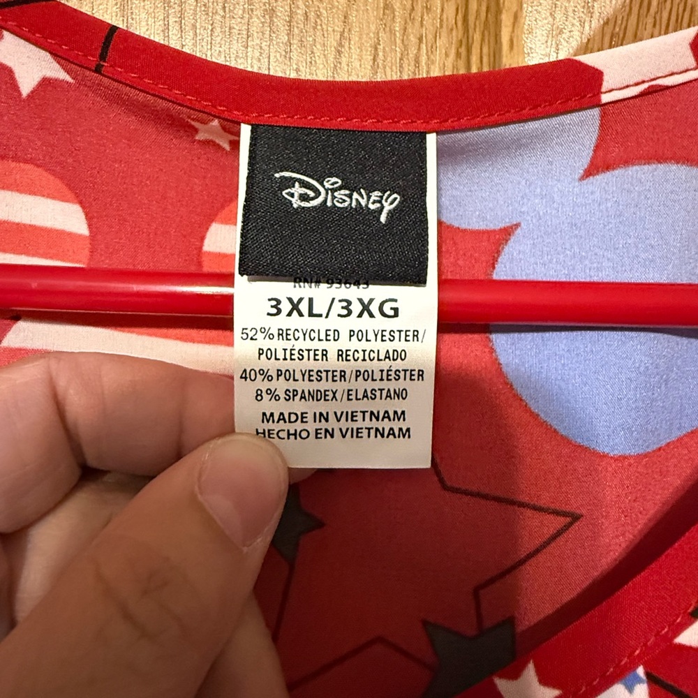 Disney Red and Blue Graphic Scrub Top - Picture 2 of 4